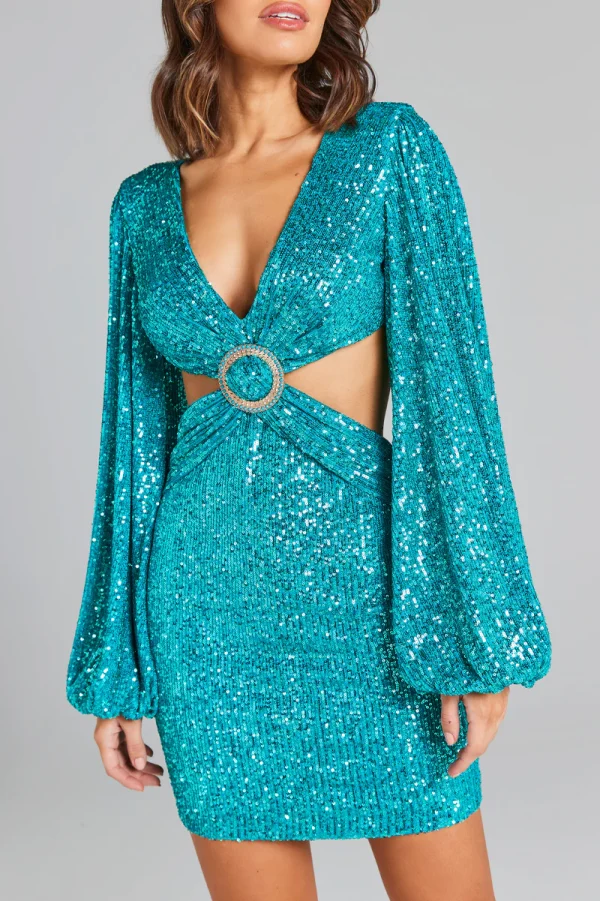 CAITLIN AQUA DRESS